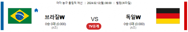 【해외농구분석】 브라질(W) vs 독일(W) 2월 12일 여자농구 올림픽예선 농구중계 농구분석