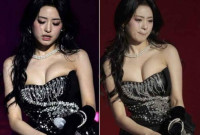 어깨끈 없는 튜브톱, 아현 보호하지 못했다…공연의상 ‘안정성 도마’