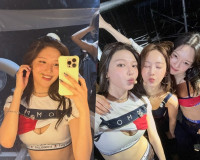 최수영, 티셔츠를 어디까지 올린거야…브라톱 노출한 과감한 '효리수' 멤버