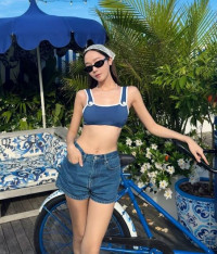 제시카, 블루 브라톱도 찰떡…잘록 허리+늘씬 기럭지